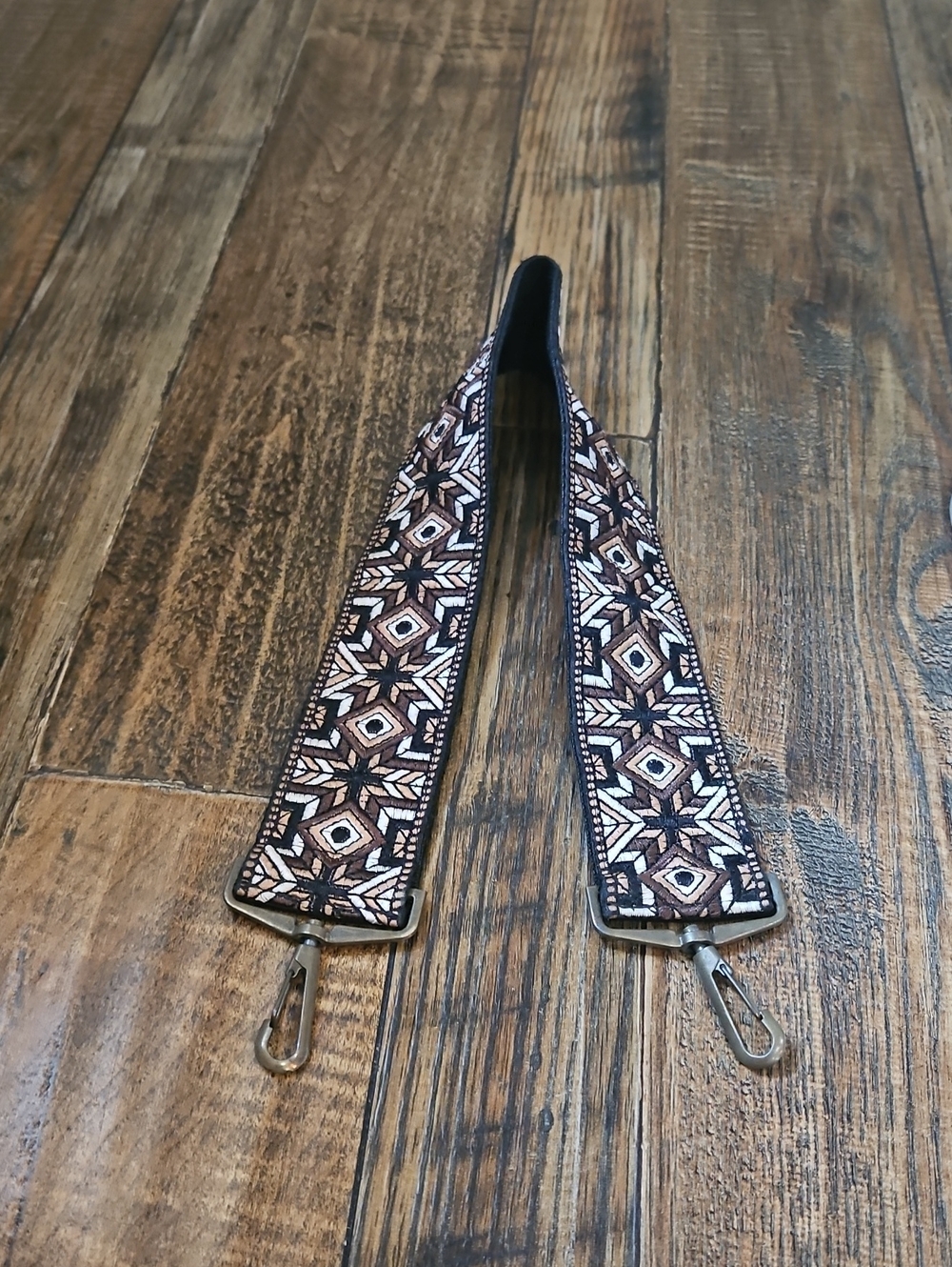 Purse Replacement Strap Brown Tan White Distressed Brass